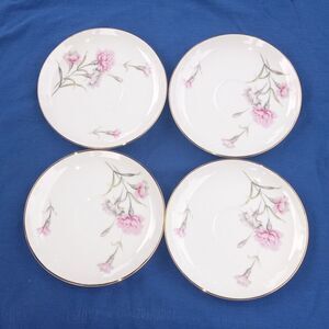 Royal Court Fine China Carnation Small Bread & Butter Plates Japan 6" Set of 4 